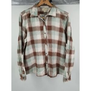 Morgan Creek Ladies Womens Long Sleeve‎ Flannel Plaid Shirt 1X